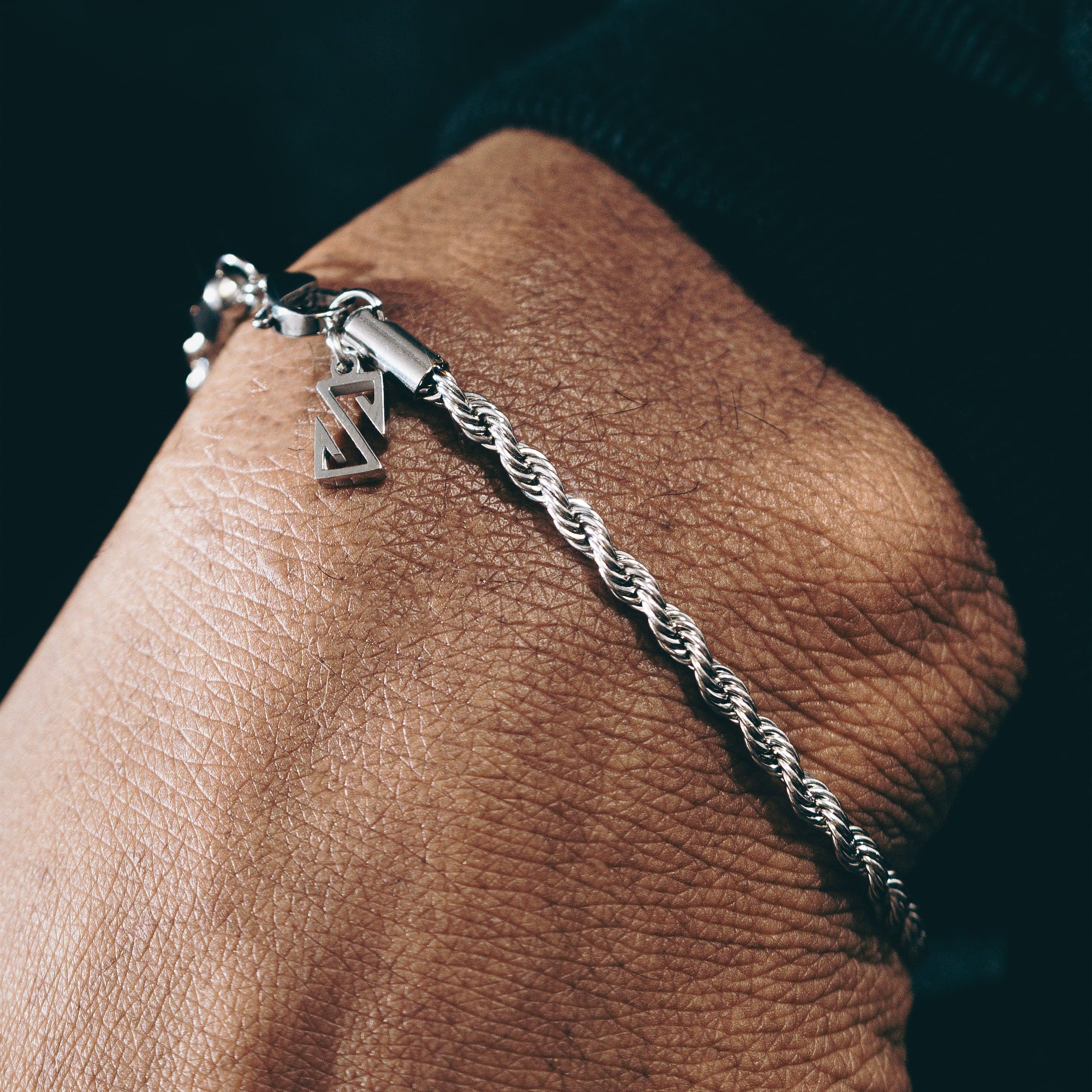 Rope bracelet (3mm) (Silver)